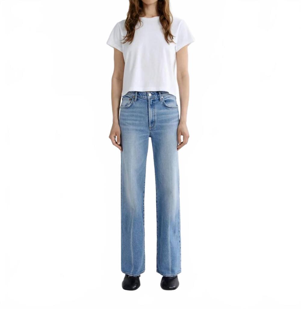 NEW AGOLDE harper midrise relax straight jeans in outlook